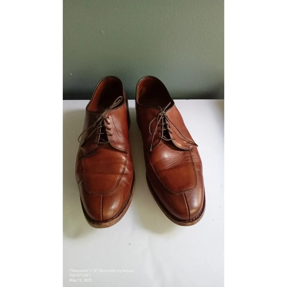 Leather Dress Shoes Brown Lace Up Oxford Business‎ Casual Size Unknown